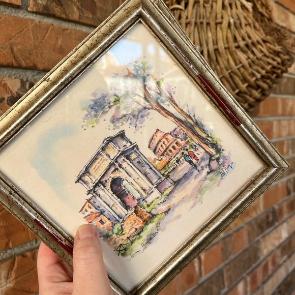 VTG Boho Trevi Fountain Italy Pair of Framed Prints - Picture 4 of 6